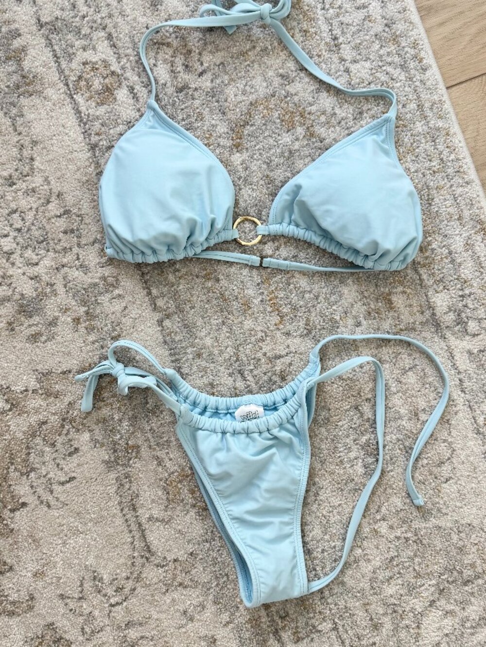 wild fable Light Blue Ring-Accent Triangle Bikini